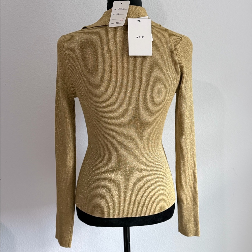 A.L.C. metallic ribbed collared top - Picture 5 of 8